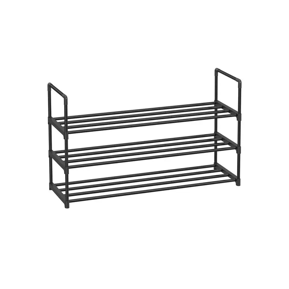 SONGMICS 3-Tier Stackable Vertical Metal Shoe Rack - Single Unit Home Accessory, Upright/Inverted Entryway Furniture, 16-20 Pair Storage, Room Storage Organizer, Apartment Accessories, 11.8x36.2x21.7 in