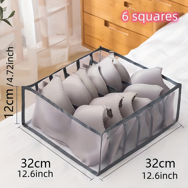 3pcs STORAGE ORGANIZER Set with 6, 7, and 11 Compartments for Underwear, Socks, Bras, Foldable Drawer Dividers, Closet Storage Boxes, and Storage Containers