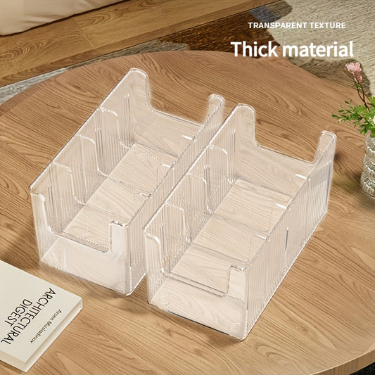 4-Grid Large Capacity Transparent Home Medicine Storage Box, Divider Table And Drawer Organizer, with 3pcs Removable Dividers, Suitable for Countertop Use, Multi-Purpose Desktop Medicine Organizer, Modern Tray Design