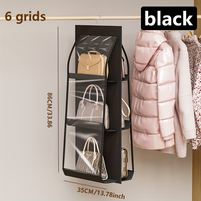 Foldable WALL-MOUNTED Hanging Storage Shelf with Oxford Cloth - Space-Saving Suitable for Home Wardrobe, Bedroom, Entryway - Foldable Hanger for Handbags, Wallets, Purses, Wallet Holder, Fabric Shelf System