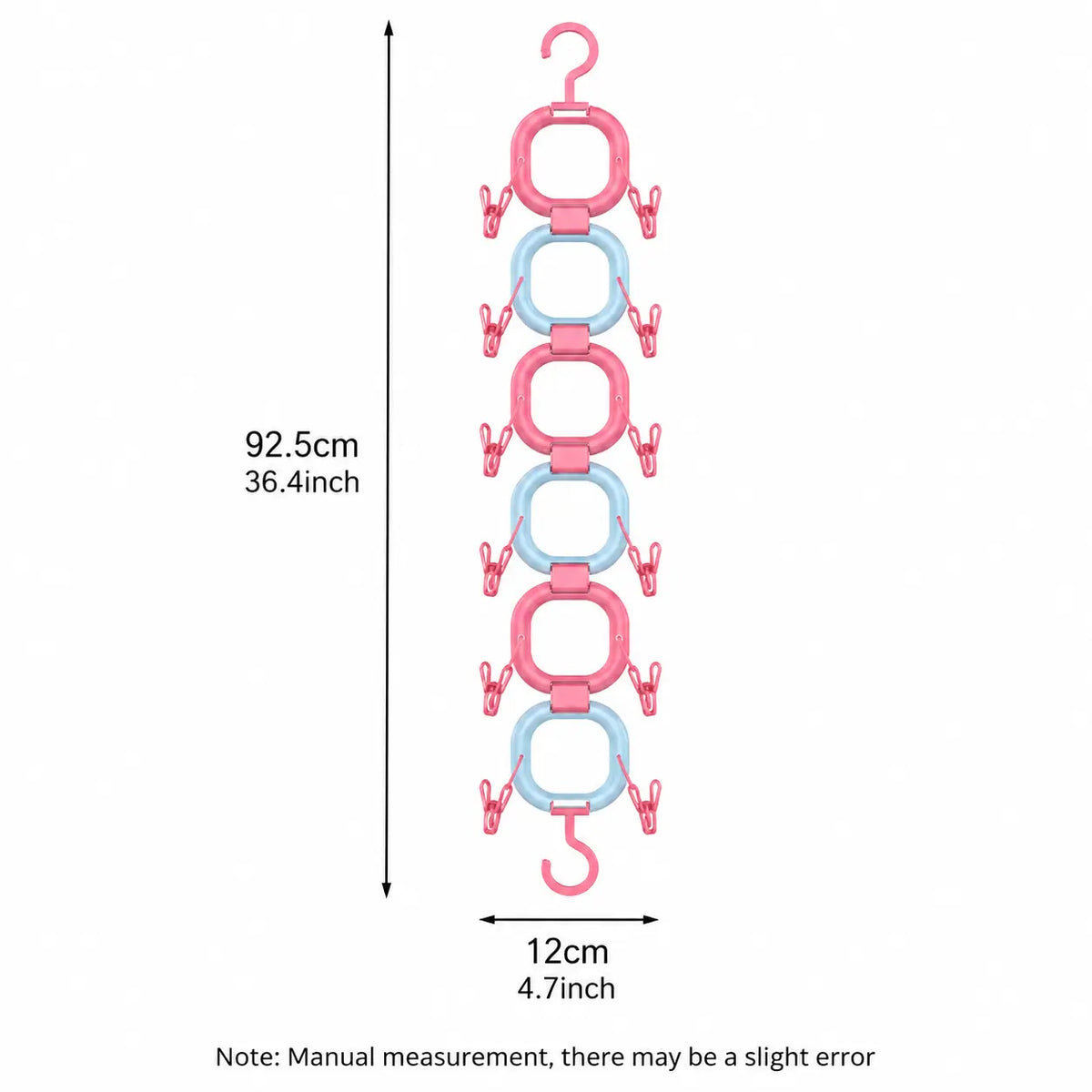 1 Count Hat Scarf Hanger Organizer, with 12 Non-marking Clips 360 Degree Rotatable Hook, for Closet Door Wardrobe Hanging Storage