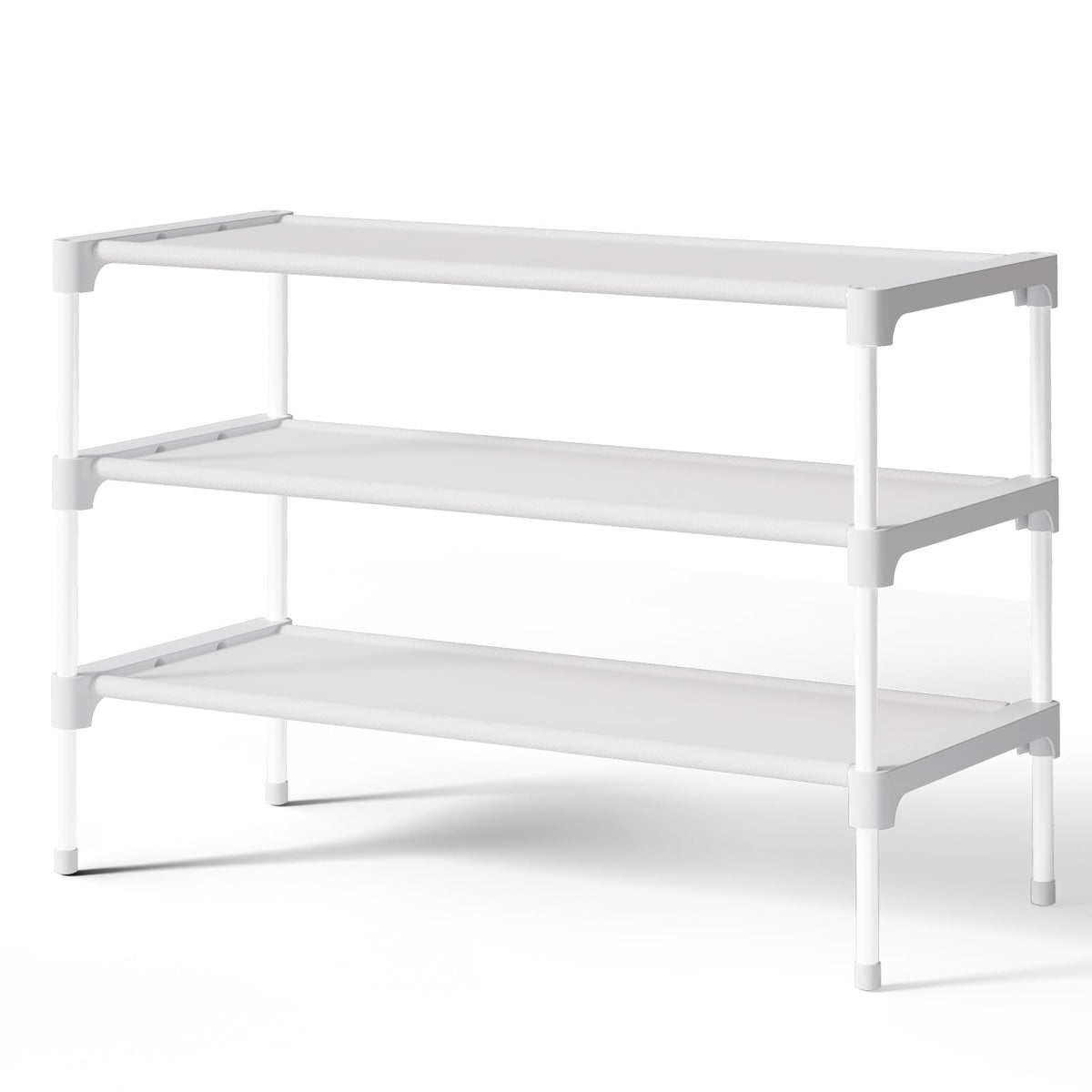 Kitsure Shoe Rack - Non-Woven Shoe Rack Shelf, 27.5" Wide - 3 Tier, Black