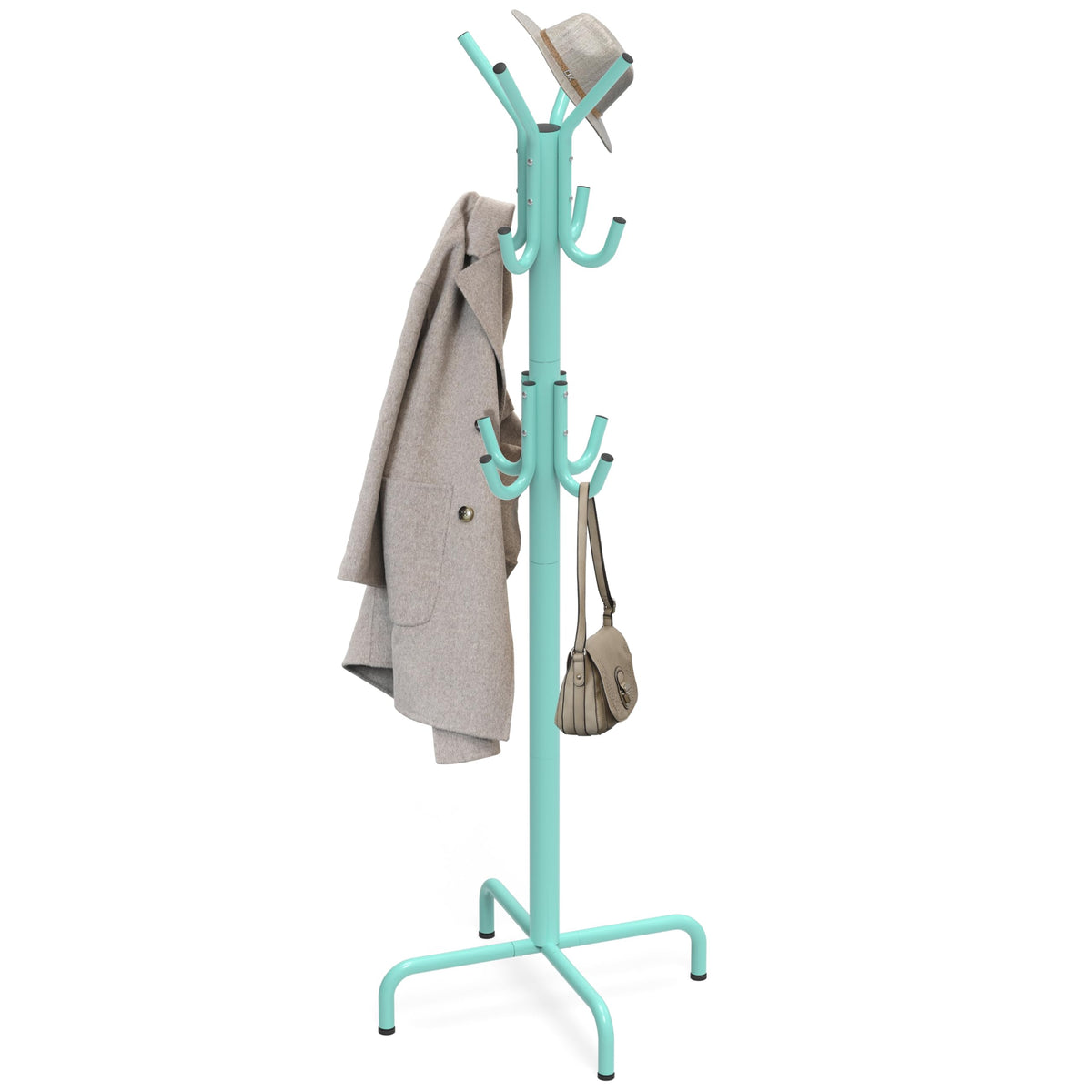 Simple Houseware Standing Coat/Hat Hanger Organizer Rack, 12 Hooks, Bronze