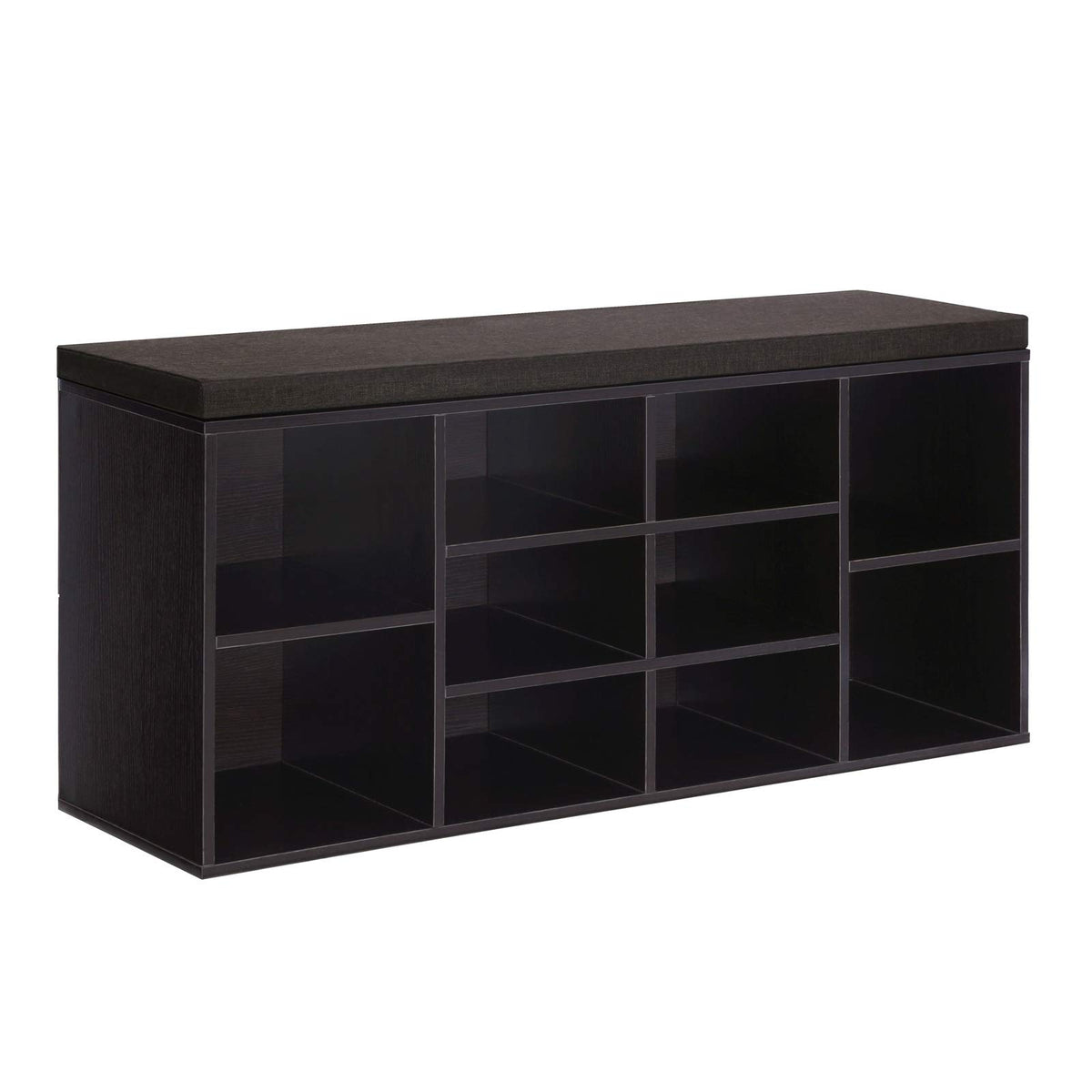 VASAGLE Shoe Bench with Cushion, 15 Compartments, 11.8 x 41.3 x 18.9 Inches