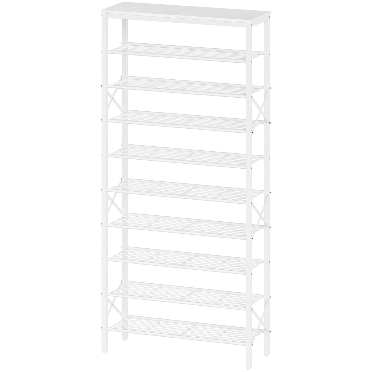 YATINEY 10 Tier Shoe Rack, Large Capacity Shoe Storage Organizer Holds 40 Pairs, Sturdy and Stable, for Entryway, Hallway, Closet, Dorm Room, Rustic Brown SS10BR