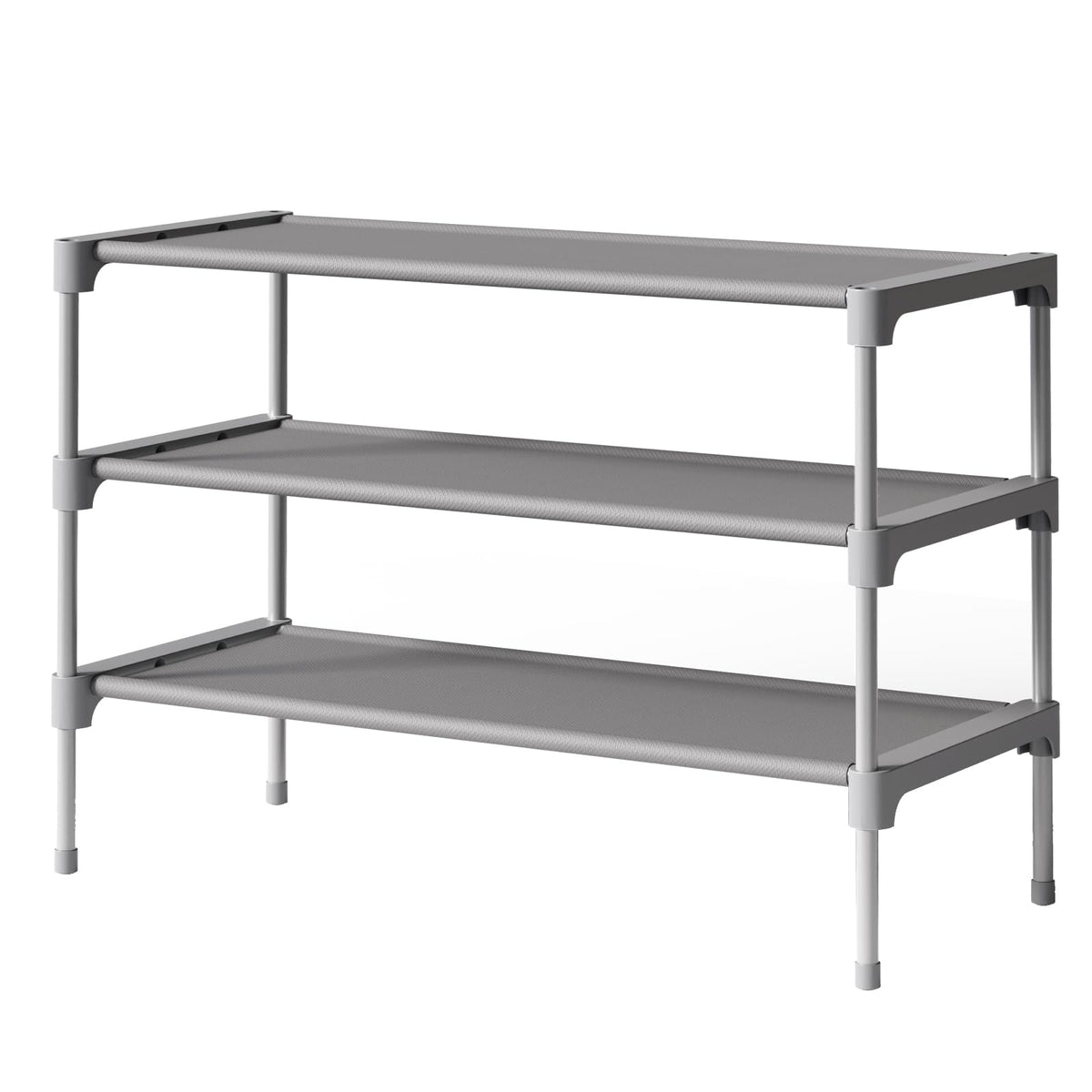 Kitsure Shoe Rack - Non-Woven Shoe Rack Shelf, 27.5" Wide - 3 Tier, Black