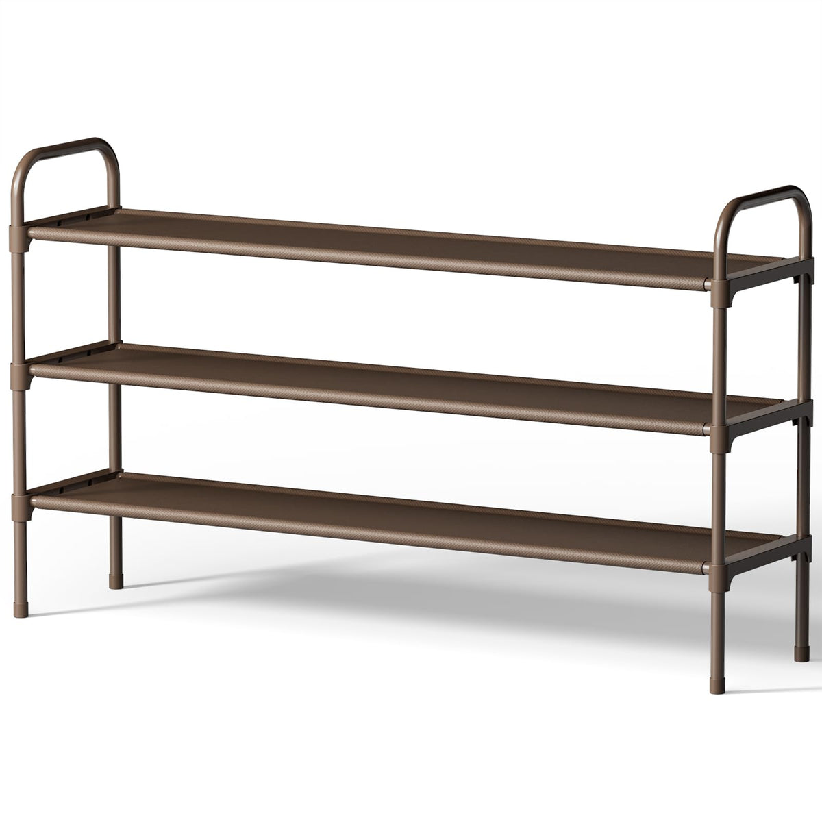 Kitsure Extra-Long Shoe Rack for Closet, 39.0" Wide - 3 Tier, Black