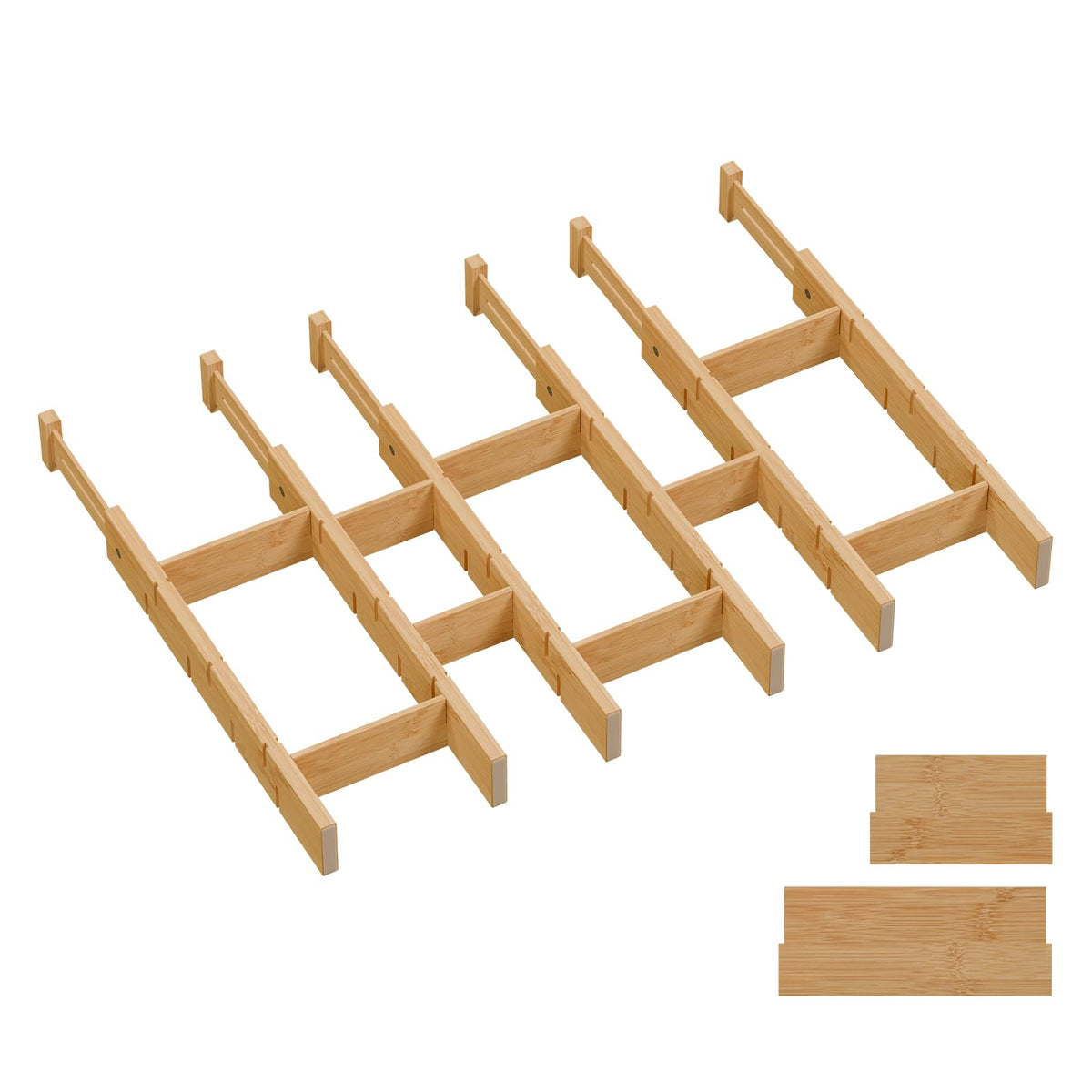 Bamboo Drawer Dividers, Expandable Kitchen Drawer Organizer