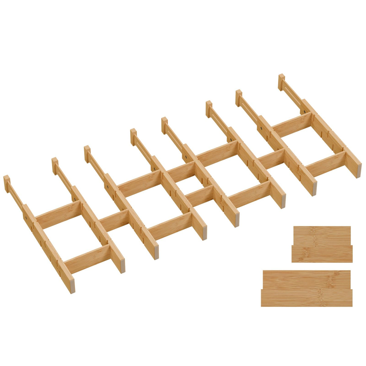 Bamboo Drawer Dividers, Expandable Kitchen Drawer Organizer