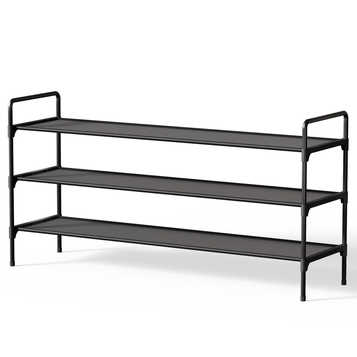 Kitsure Shoe Rack for Closet, Shoe Storage, 27.6" Wide - 3 Tiers, Black