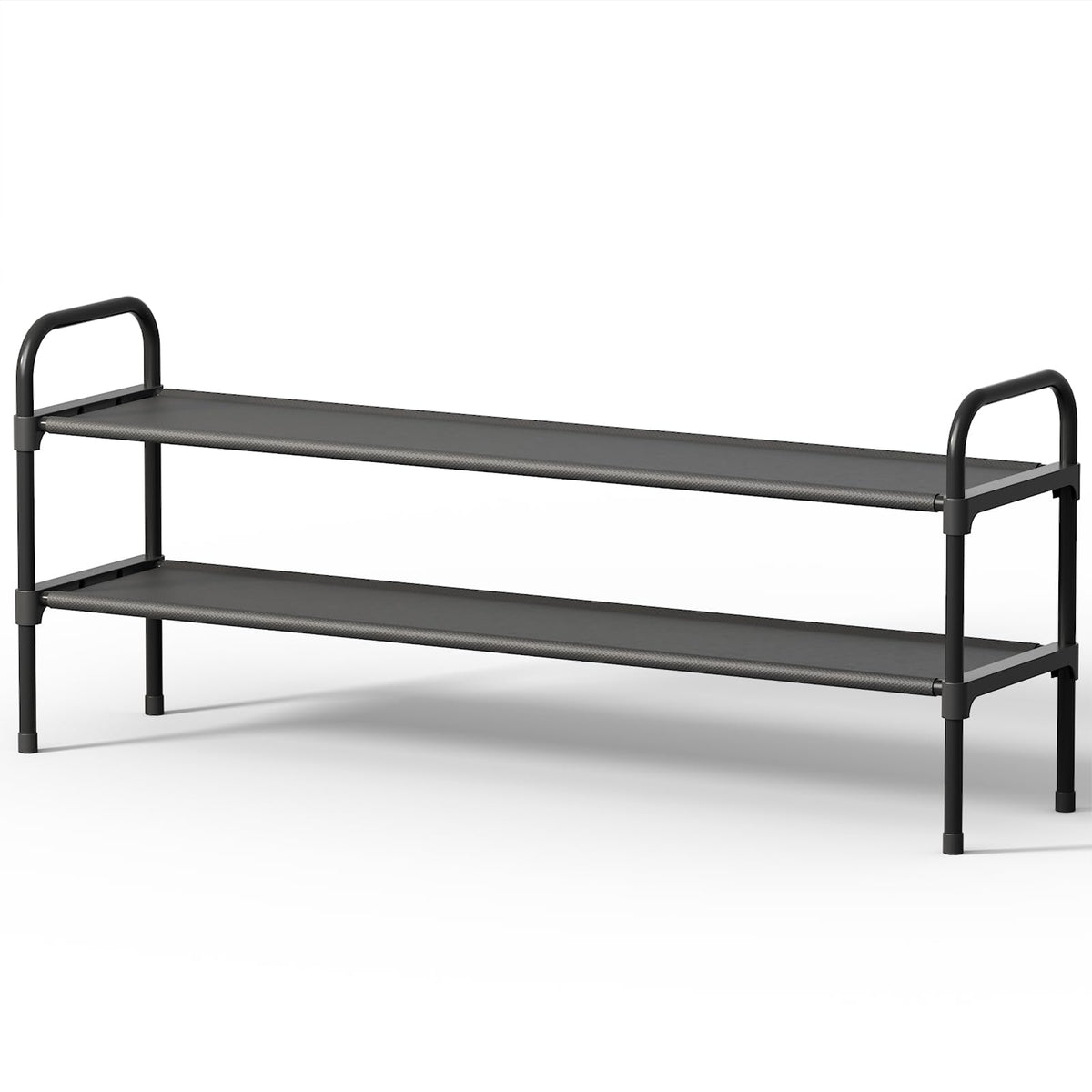 Kitsure Extra-Long Shoe Rack for Closet, 39.0" Wide - 3 Tier, Black