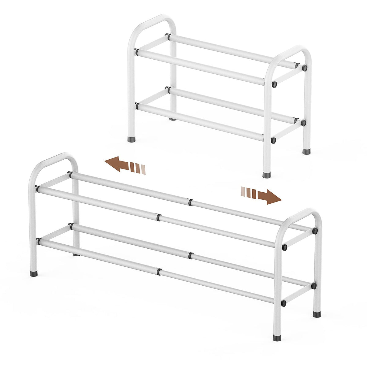 Gonfoam Expandable 3-Tier Shoe Rack for Closet and Entryway, Black