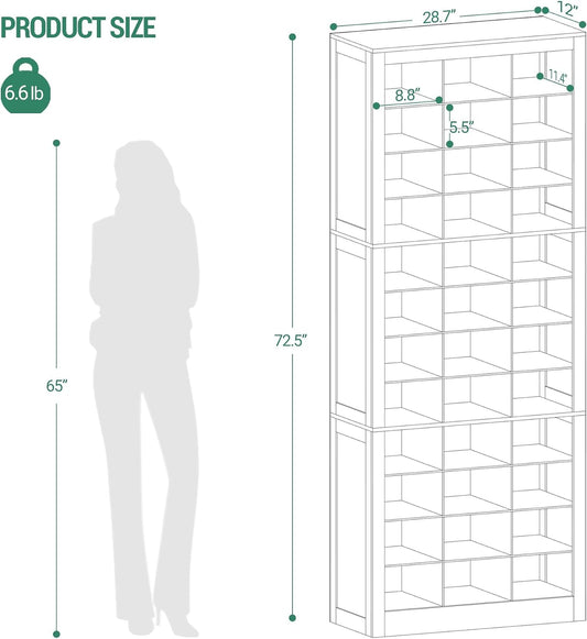 Hzuaneri Shoe Storage Cabinet, 36 Pairs Free Standing Closet Organizer