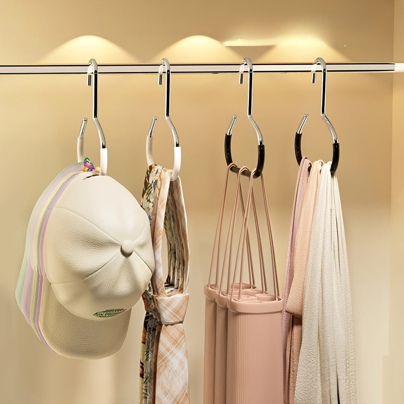 1/4pcs Multifunctional Non-Slip Metal Hooks | Suitable for Underwear, Ties, Suspenders, Scarves, Belts | Wall Mount for Bathroom, Bedroom, Closet, Wardrobe, Home, Dorm Storage Rack, Drying Racks