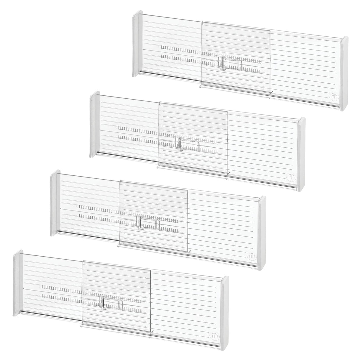 iDesign Plastic Adjustable Drawer Dividers, Clear, Set of 2