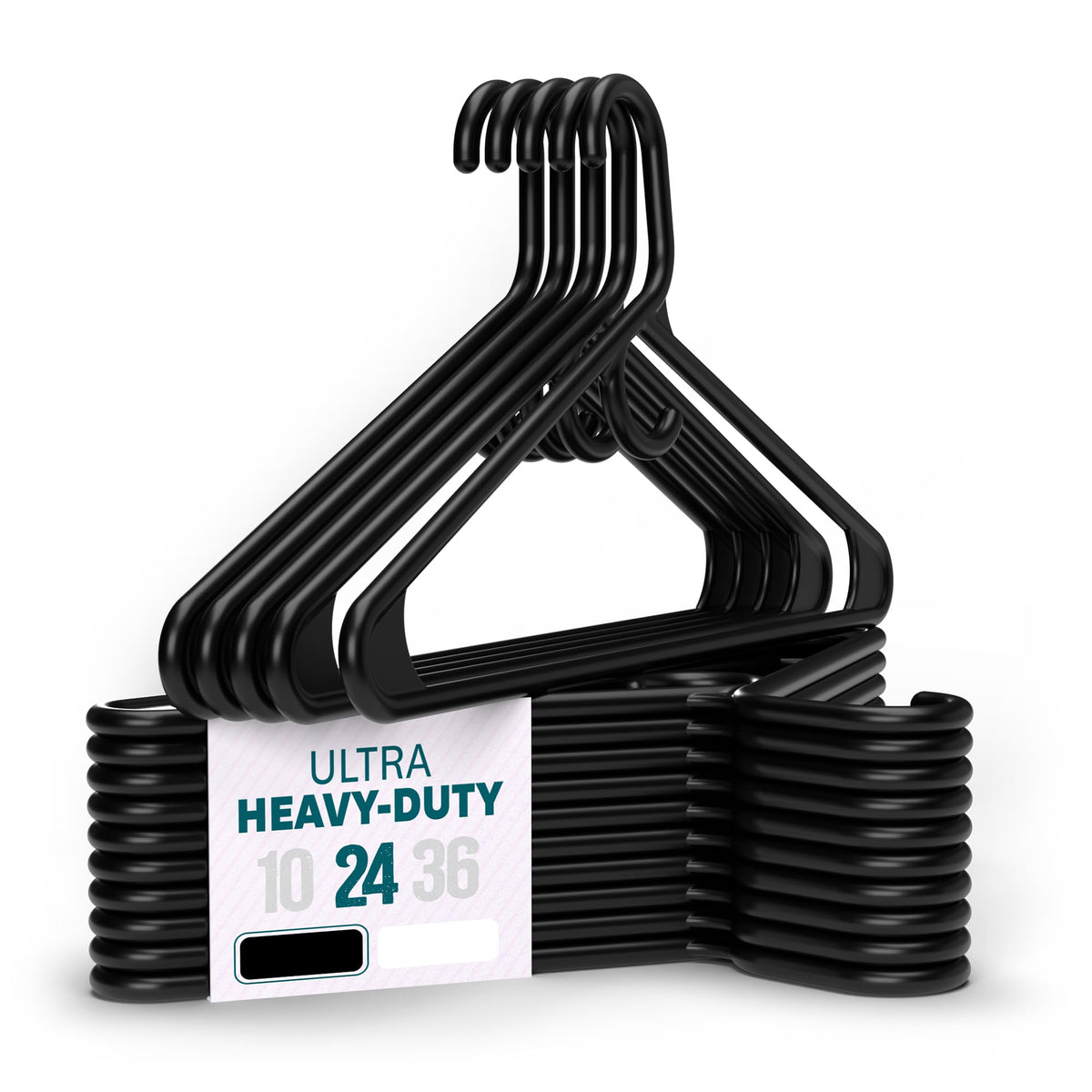 Ultra Heavy Duty Plastic Clothes Hangers – White Strong Durable Coat & Suit Hangers – Thick Plastic Closet Organizer Hangers 24 Pack
