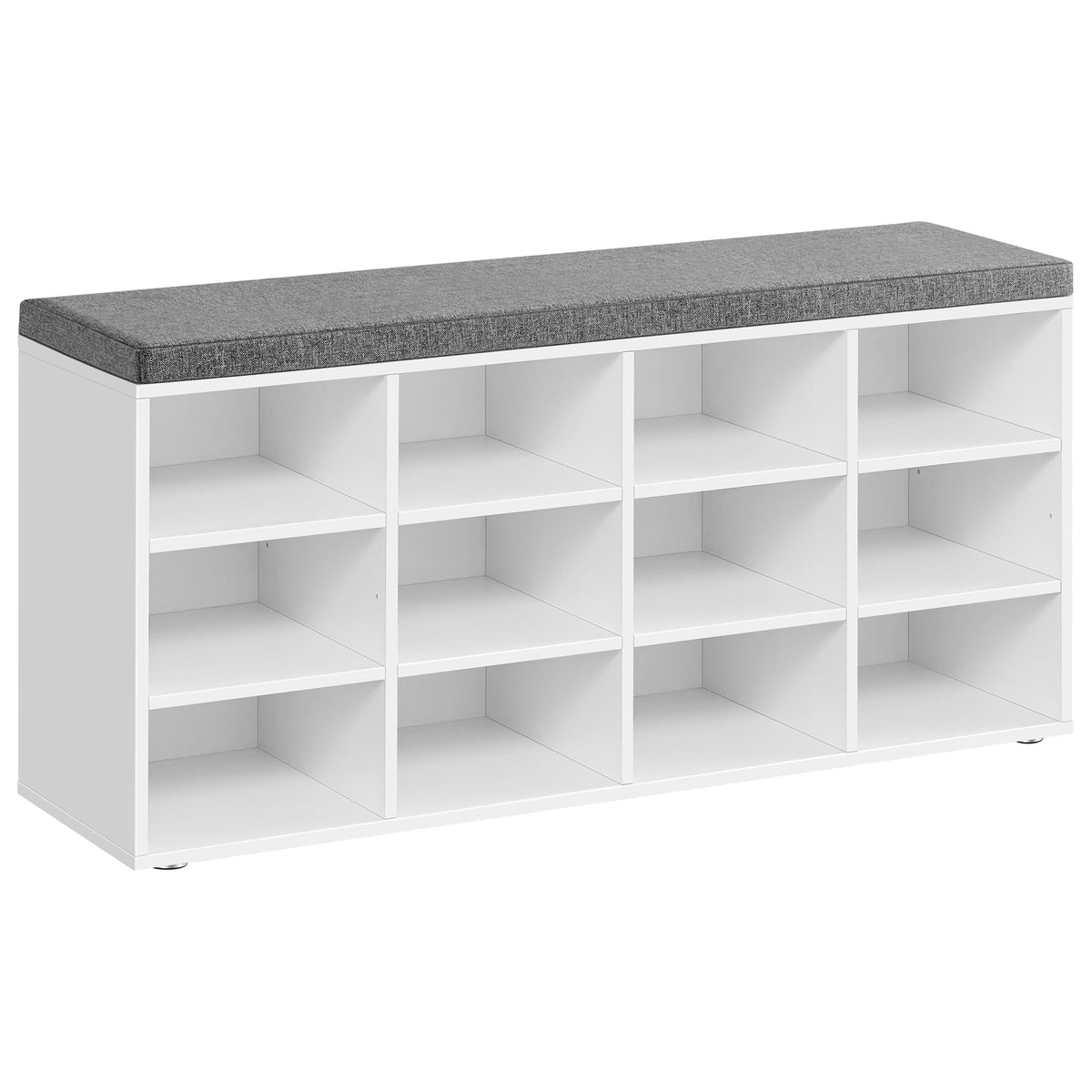 VASAGLE Shoe Bench with Cushion, 15 Compartments, 11.8 x 41.3 x 18.9 Inches