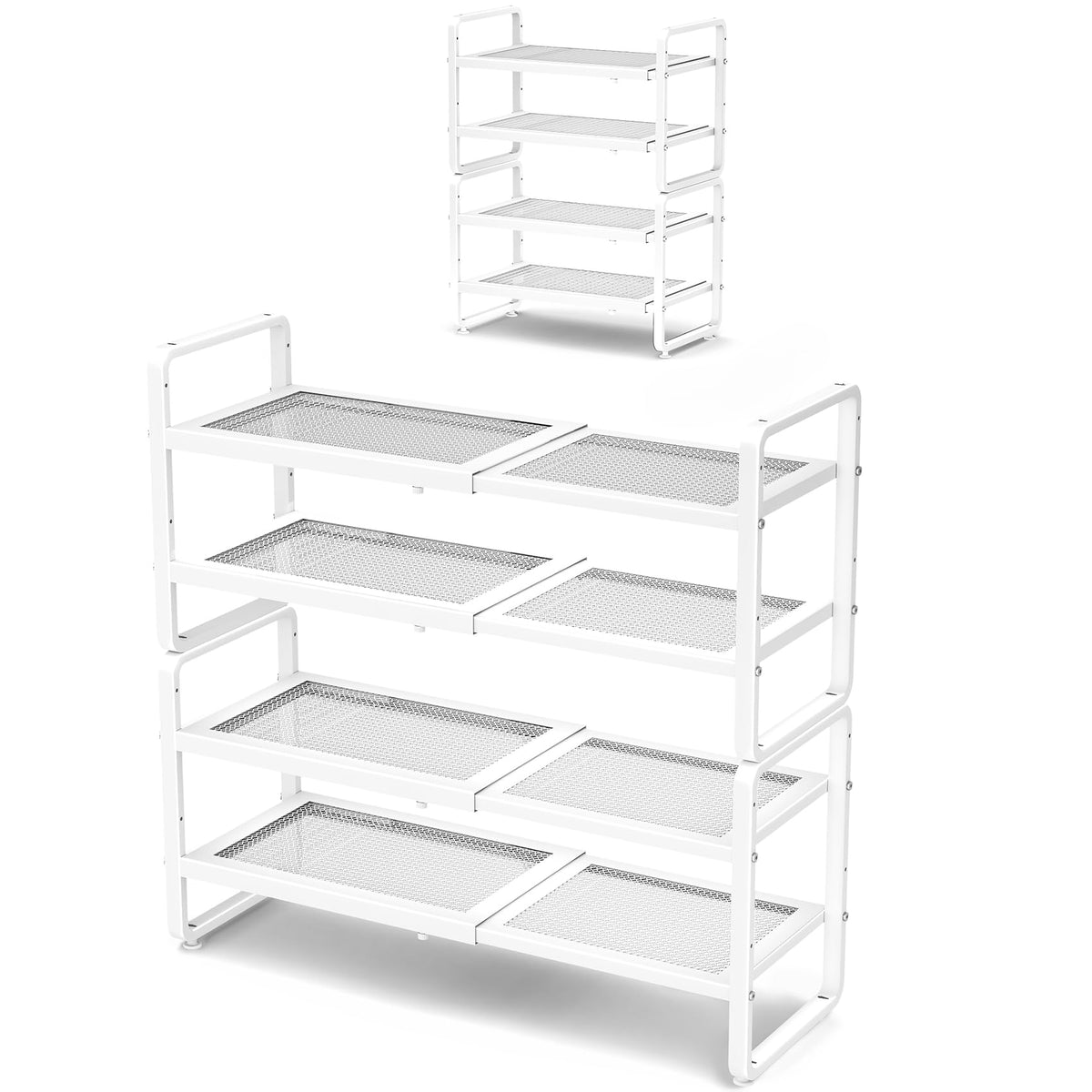 Expandable Metal Shoe Rack for Closet, Entryway & Garage, 2-Tier, Black
