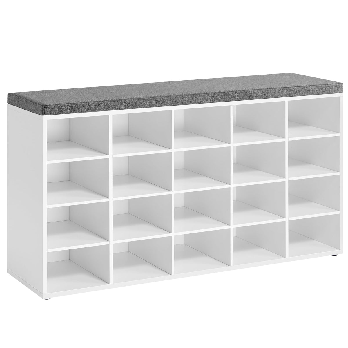 VASAGLE Shoe Bench with Cushion, 15 Compartments, 11.8 x 41.3 x 18.9 Inches