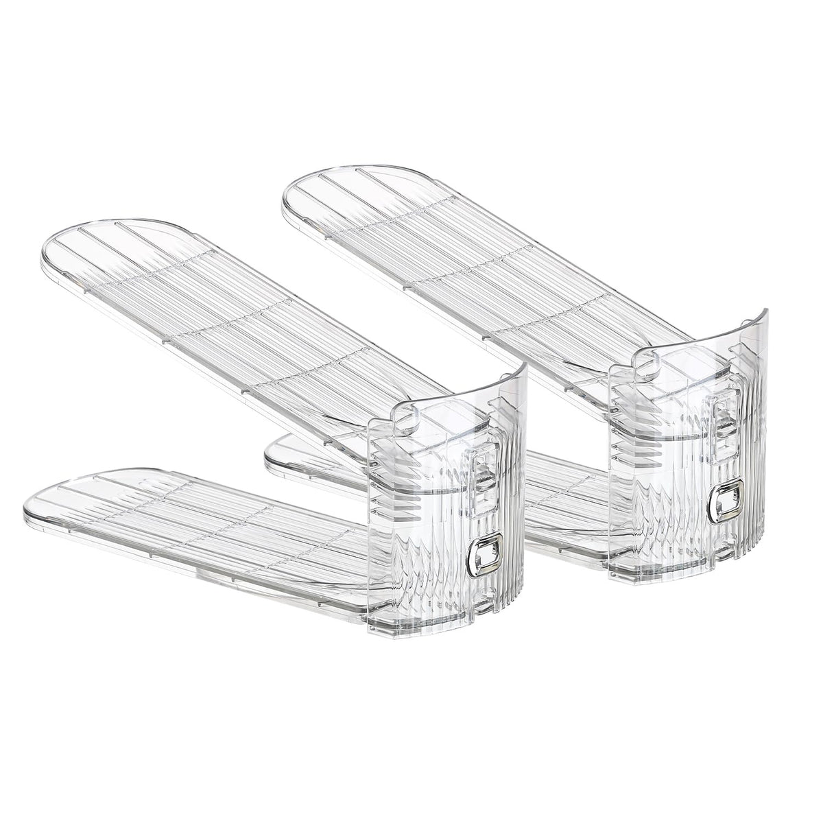 12 Pack Shoe Slots Organizer Adjustable Level Shoe Stacker Holder Storage Space Saving Sneakers Display Tray Rack for Closet
