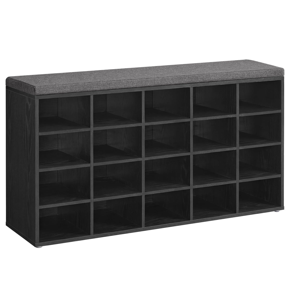 VASAGLE Shoe Bench with Cushion, 15 Compartments, 11.8 x 41.3 x 18.9 Inches