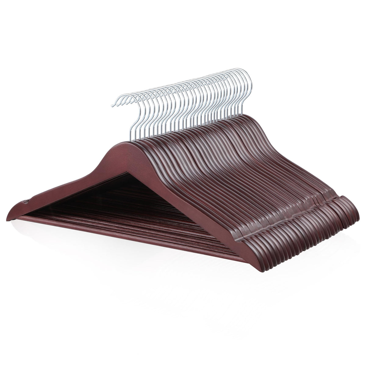 Amazon Basics Wood Suit Clothes Hangers for Closet Organizer, Natural, 30-Pack