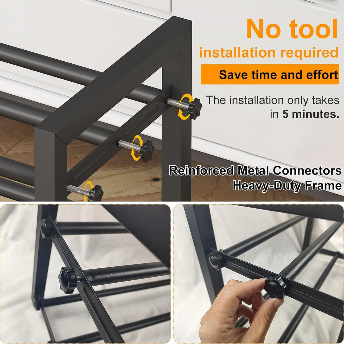 3-Tier Expandable Metal Shoe Rack for Closet & Entryway, Shoe Organizer