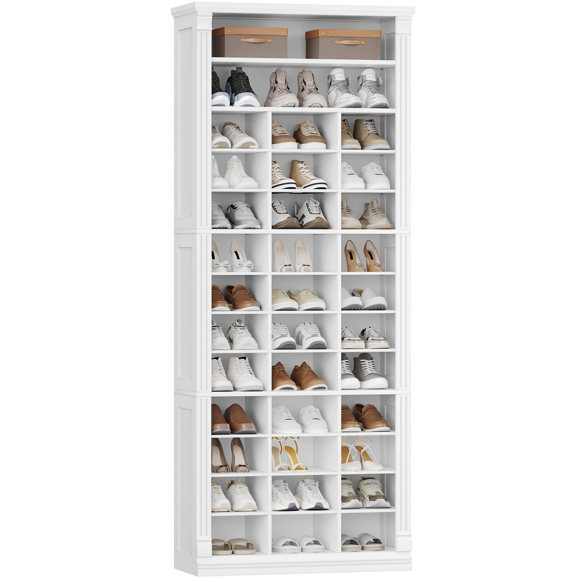 Hzuaneri 13 Tiers Shoe Storage Cabinet, Tall Shoe Cabinet with Cubby