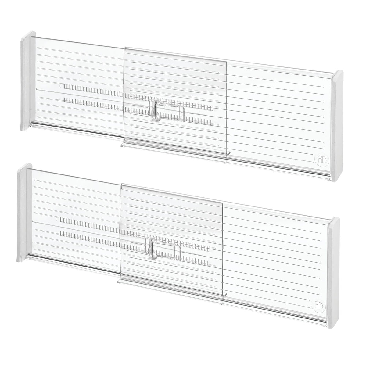 iDesign Plastic Adjustable Drawer Dividers, Clear, Set of 2