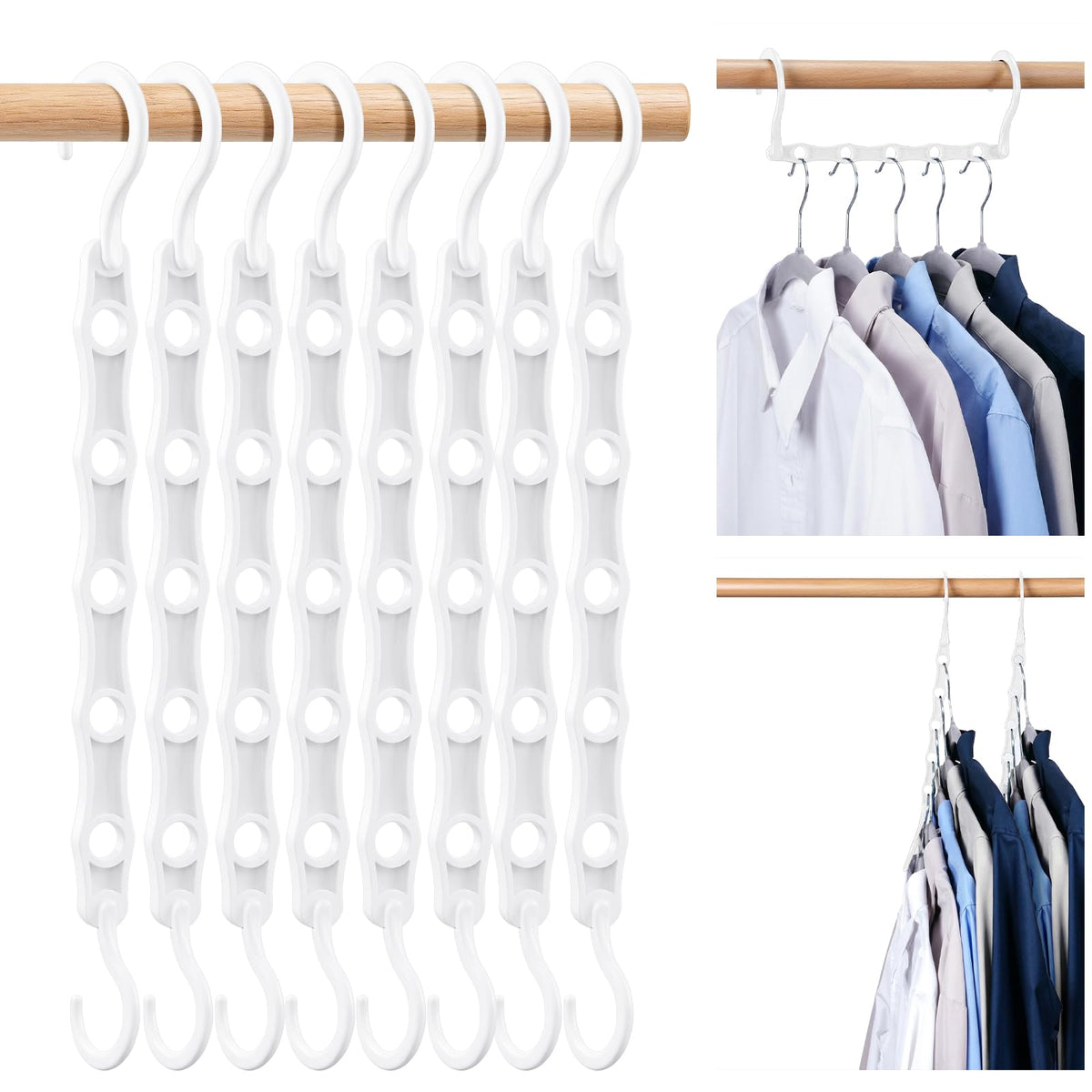 HOUSE DAY 10 Pack Space Saving Hangers, Black, Premium Smart Hanger