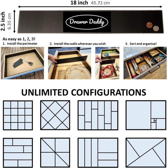 DRAWER DADDY - The world's most customizable drawer organizer.