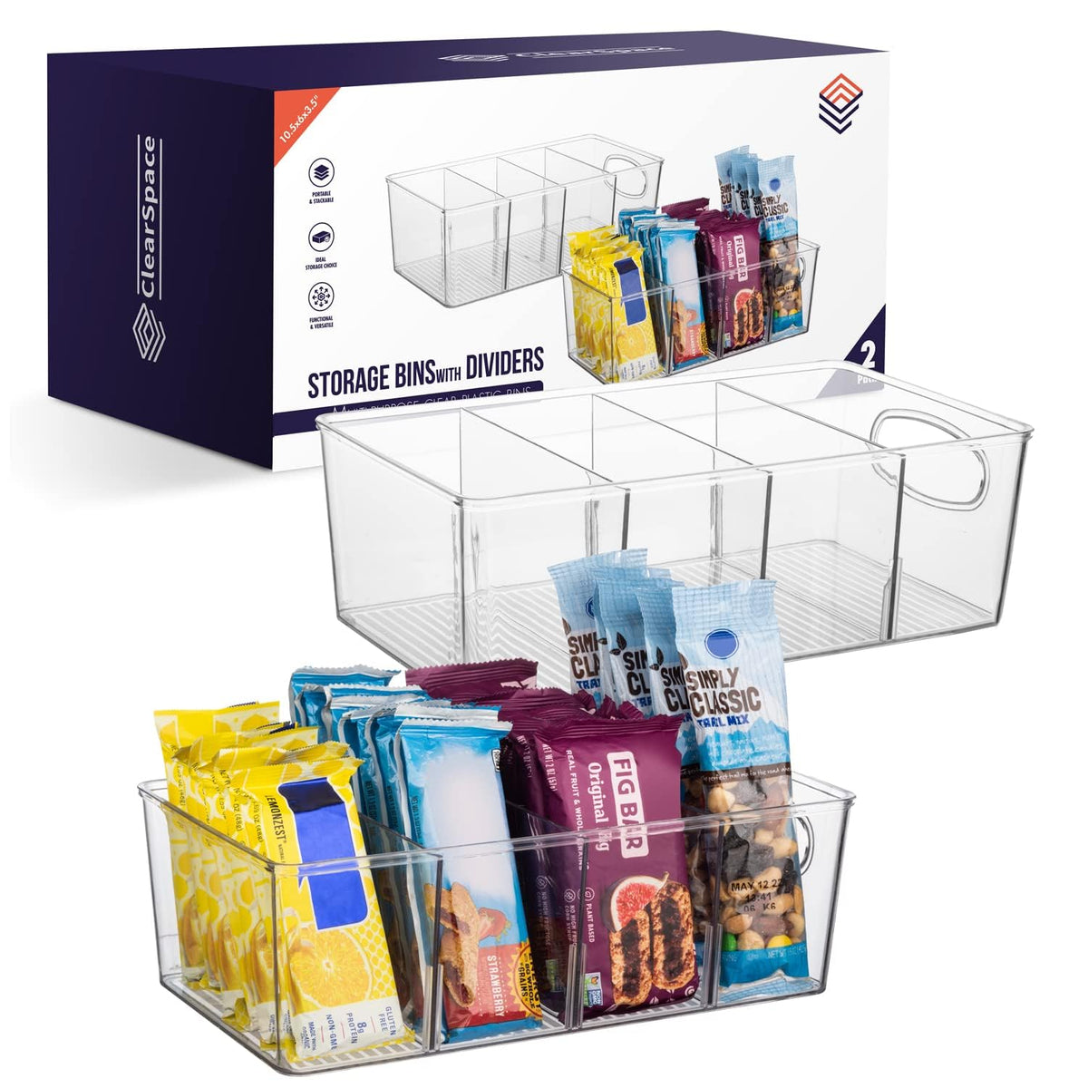 ClearSpace Pantry Organizers and Storage and Cabinet Organizer, 4 Pack