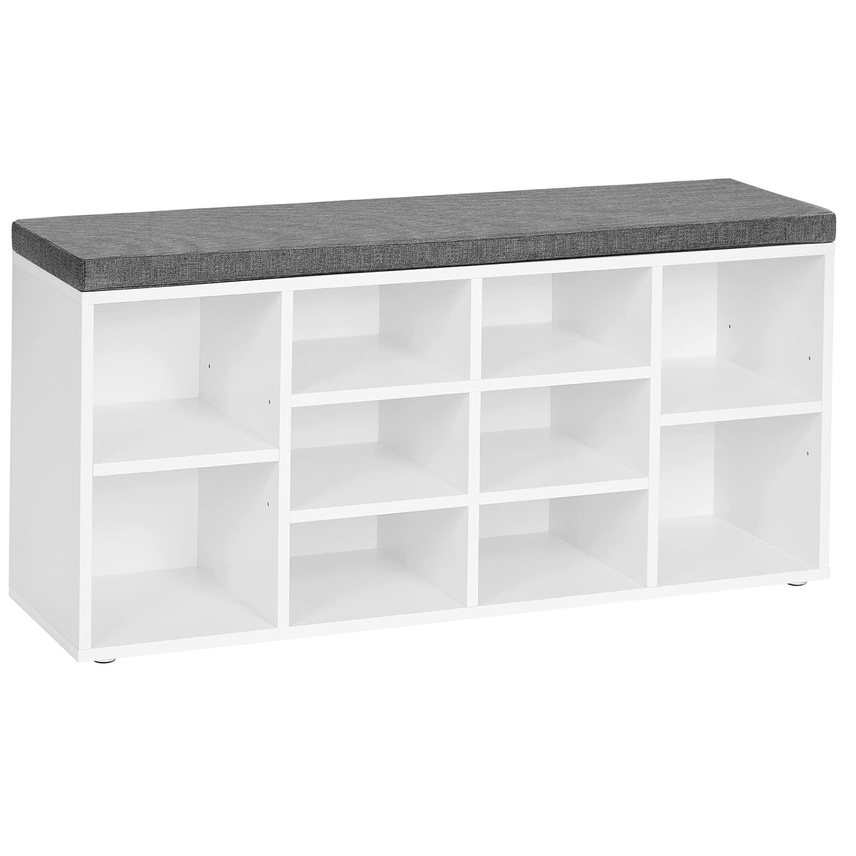 VASAGLE Shoe Bench with Cushion, 15 Compartments, 11.8 x 41.3 x 18.9 Inches