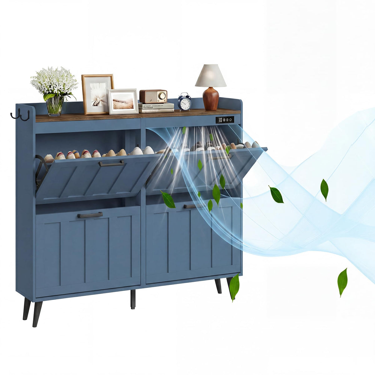 ChooChoo Shoe Storage Cabinet with 2 Flip Drawers and Deodorizer