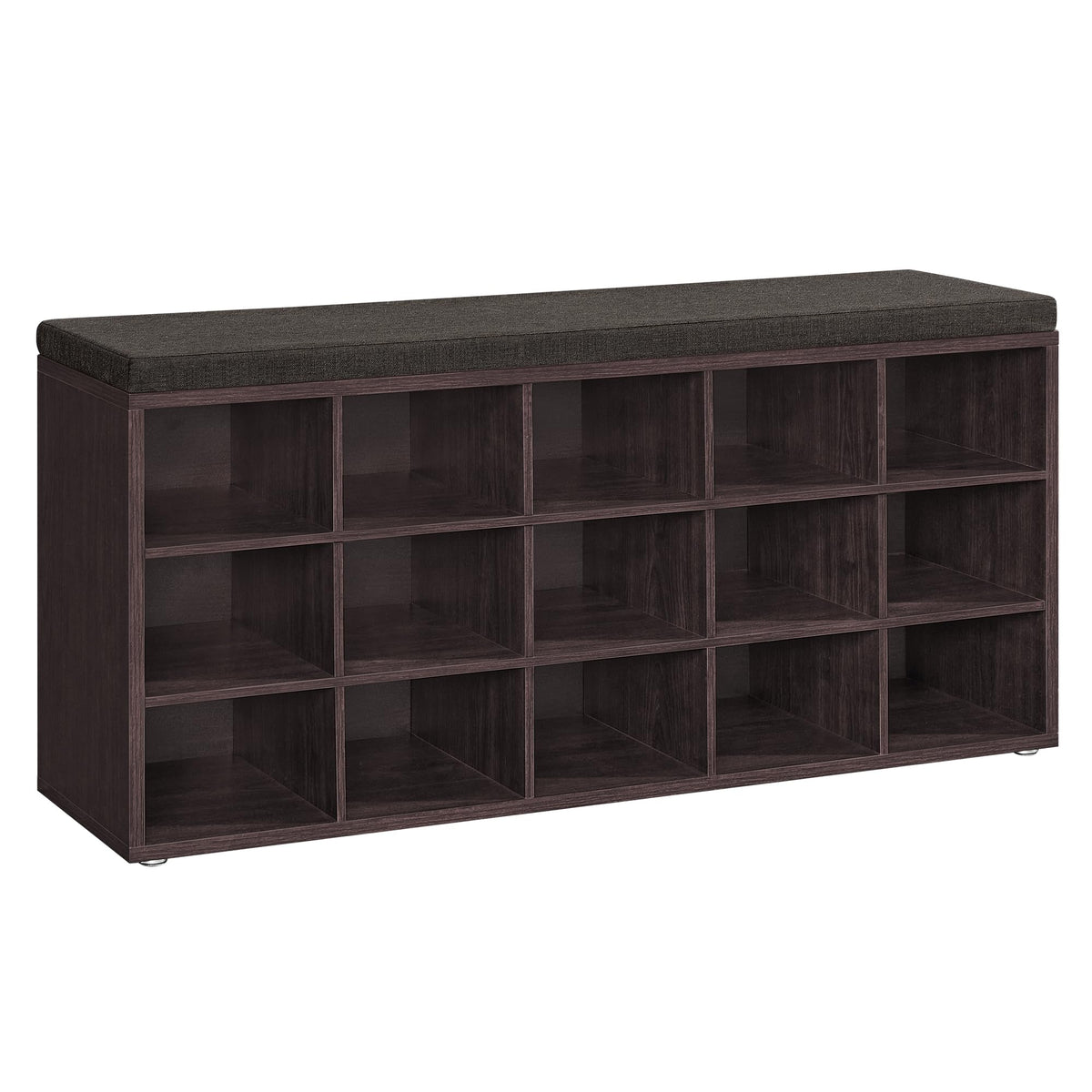 VASAGLE Shoe Bench with Cushion, 15 Compartments, 11.8 x 41.3 x 18.9 Inches