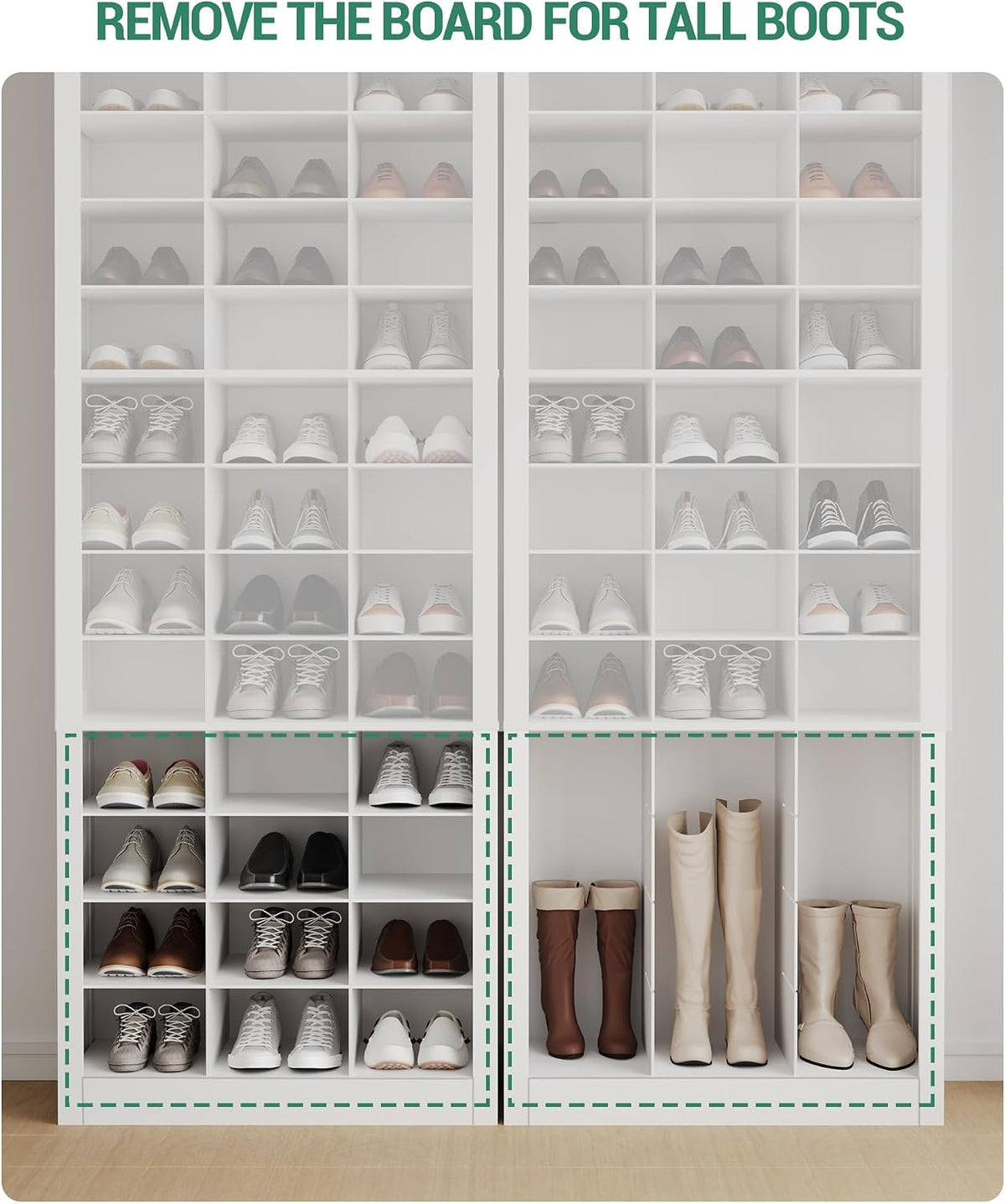 Hzuaneri Shoe Storage Cabinet, 36 Pairs Free Standing Closet Organizer