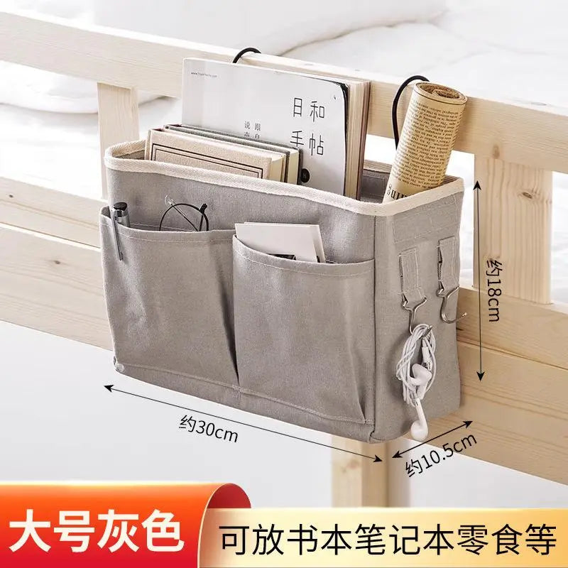 Over-the-Bed Hanging Storage Organizer for Small Spaces – Heavy-Duty Fabric Bins with Adjustable Height Straps, Ideal for Dorms, Apartments, and Compact Bedrooms to Store Towels, Linens, Toiletries, Books, and Everyday Essentials, Storage Bin