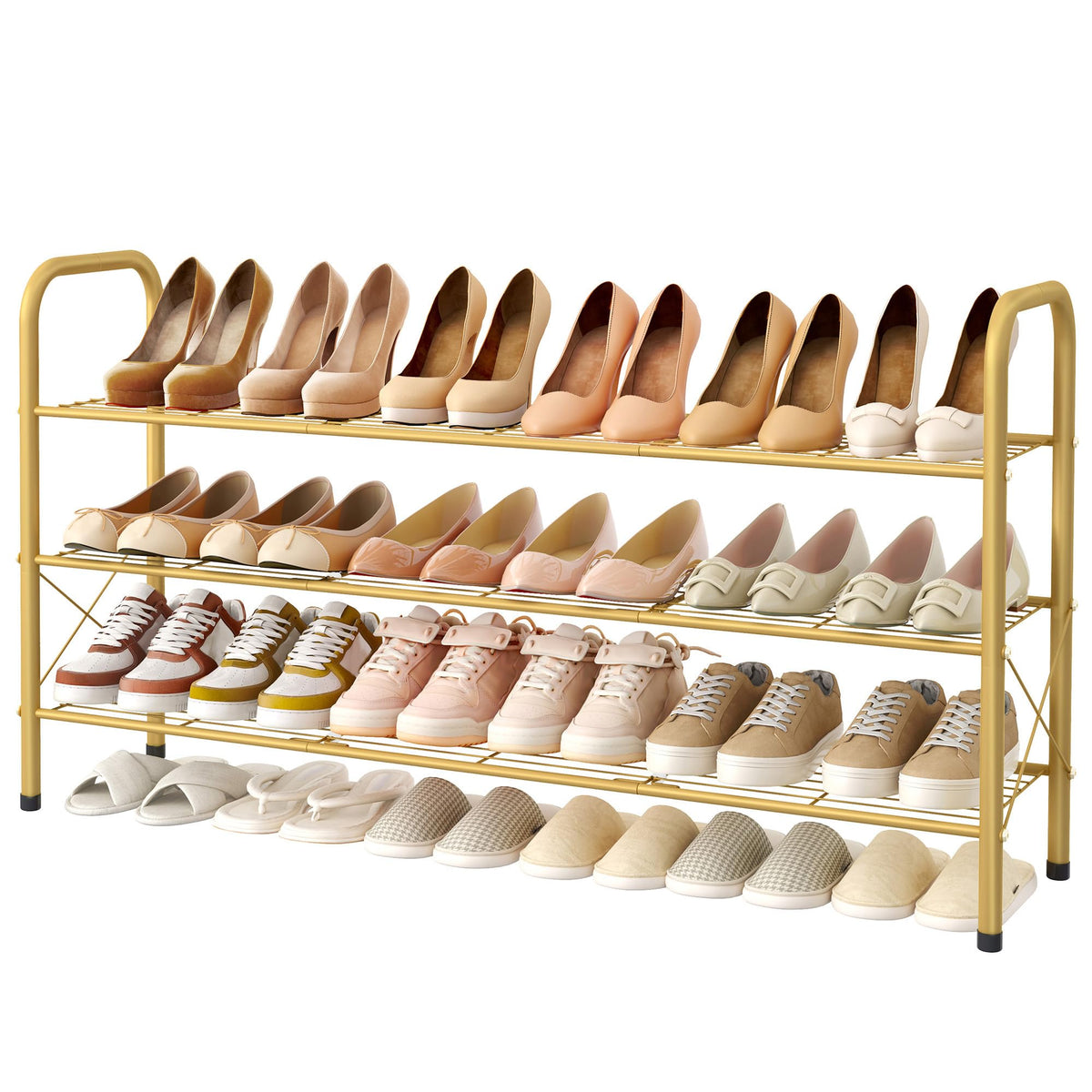 Hoctieon 3 Tier Durable Mesh Style Shoe Rack, Entryway Shoe Shelf, Shoe Rack FreeStanding, Shoe Storage Organizer, Shoe Rack for Closet, Space Save For bathroom, Hallway, Bedroom, Living Room, White