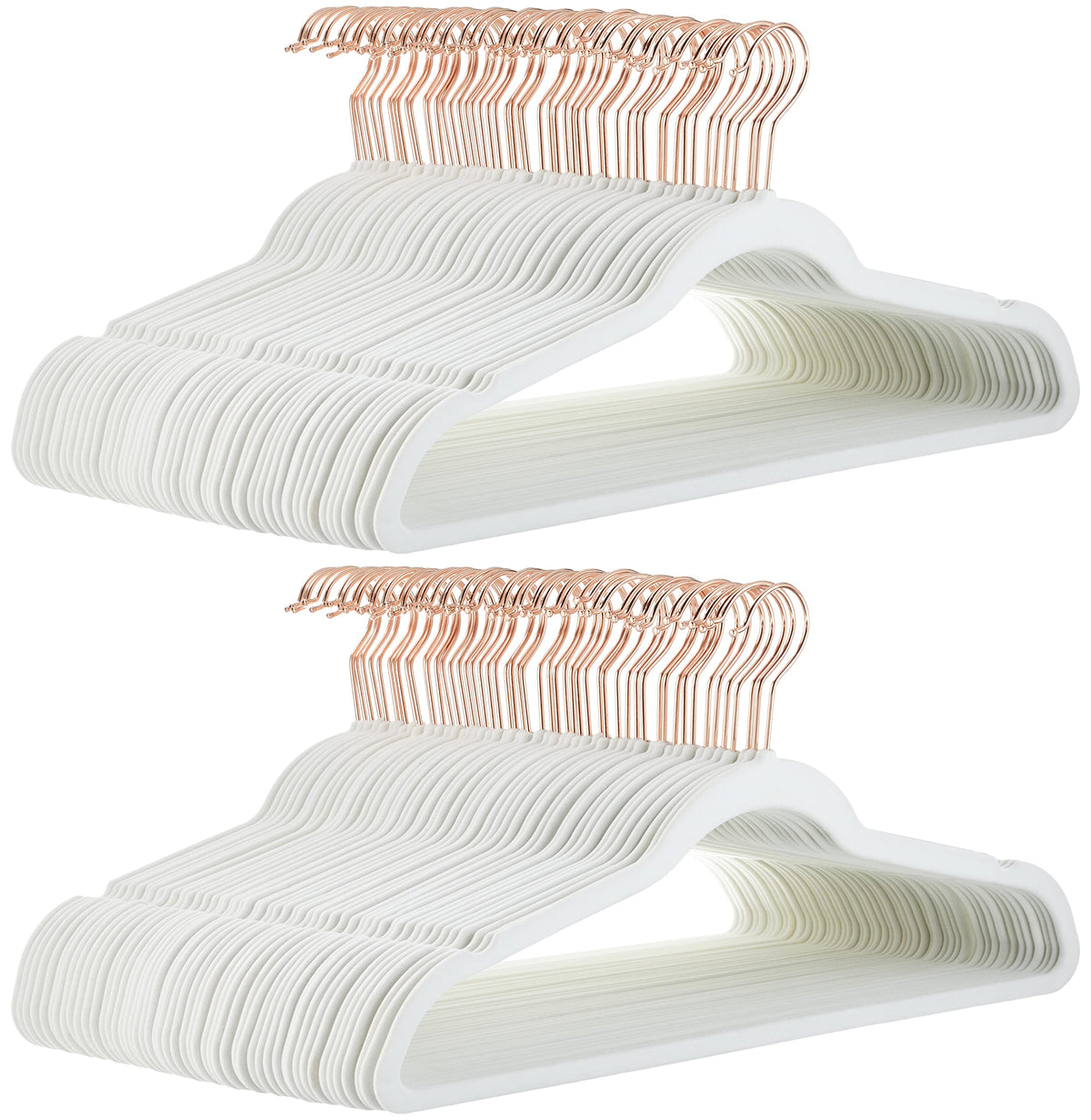 Amazon Basics Slim Velvet Non-Slip Space Saving Sturdy Suit Clothes Hangers, Closet Organizer, Black/Rose Gold, 30-Pack