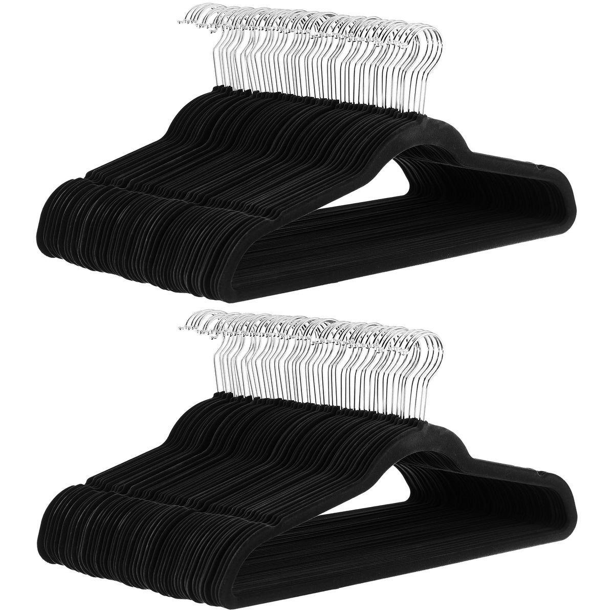 Amazon Basics Slim Velvet Non-Slip Space Saving Sturdy Suit Clothes Hangers, Closet Organizer, Black/Rose Gold, 30-Pack