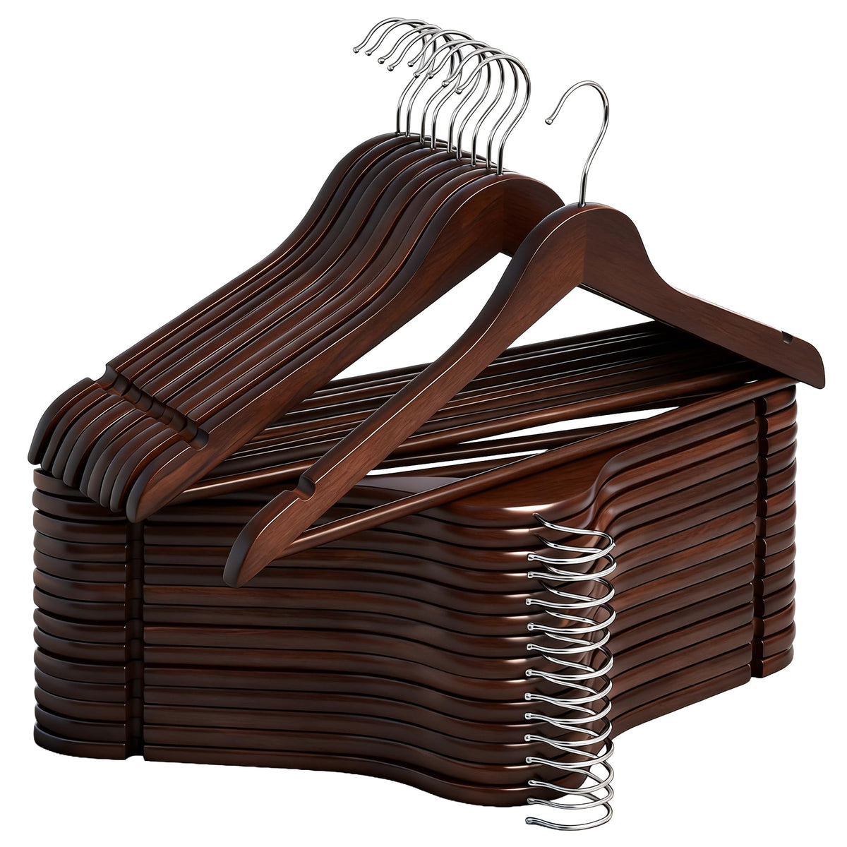 StorageWorks Wooden Coat Hangers, 30 Pack Wood Clothes Hanger for Closet