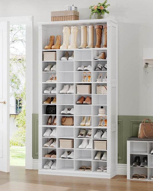 Hzuaneri 13 Tiers Shoe Storage Cabinet, Tall Shoe Cabinet with Cubby