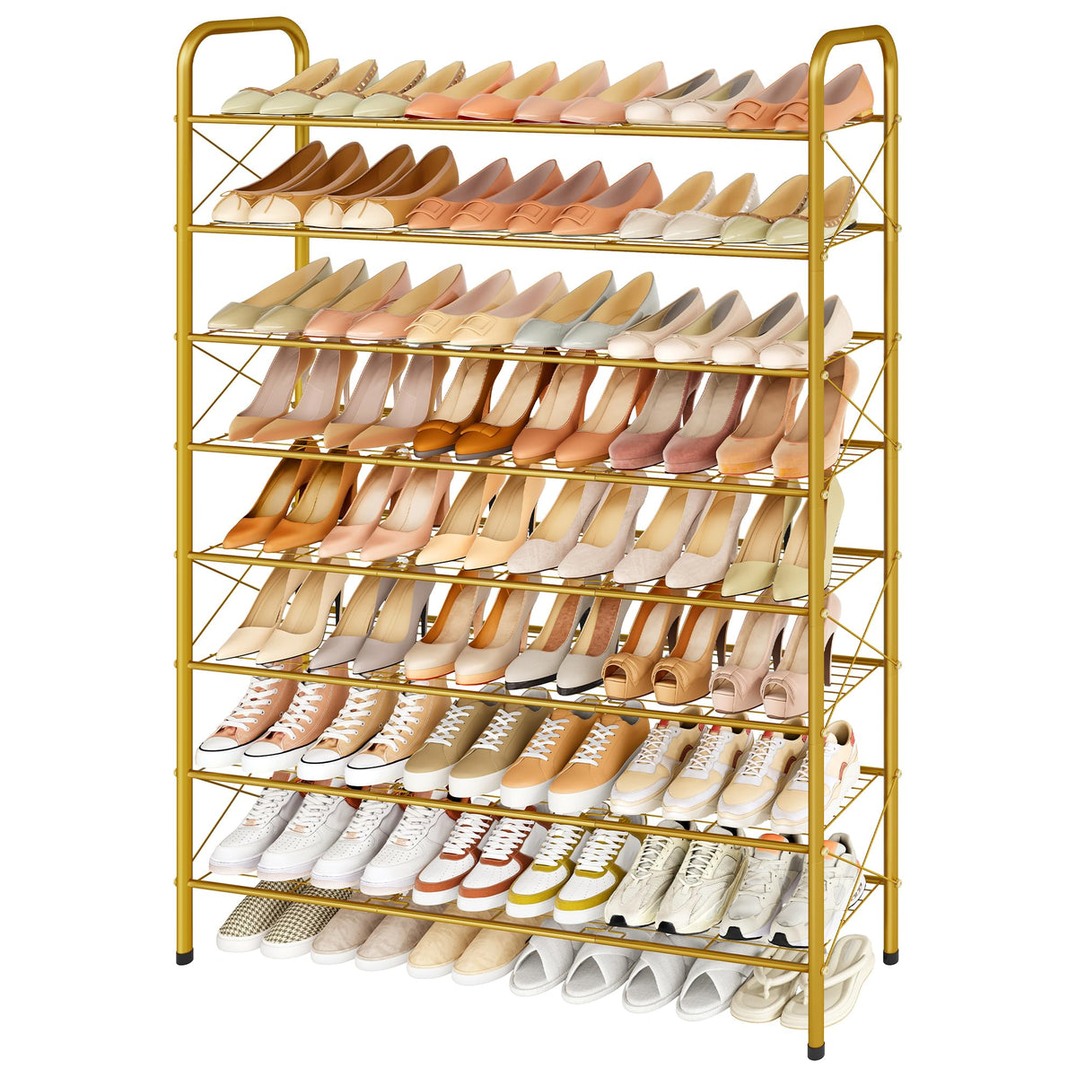 Hoctieon 3 Tier Durable Mesh Style Shoe Rack, Entryway Shoe Shelf, Shoe Rack FreeStanding, Shoe Storage Organizer, Shoe Rack for Closet, Space Save For bathroom, Hallway, Bedroom, Living Room, White