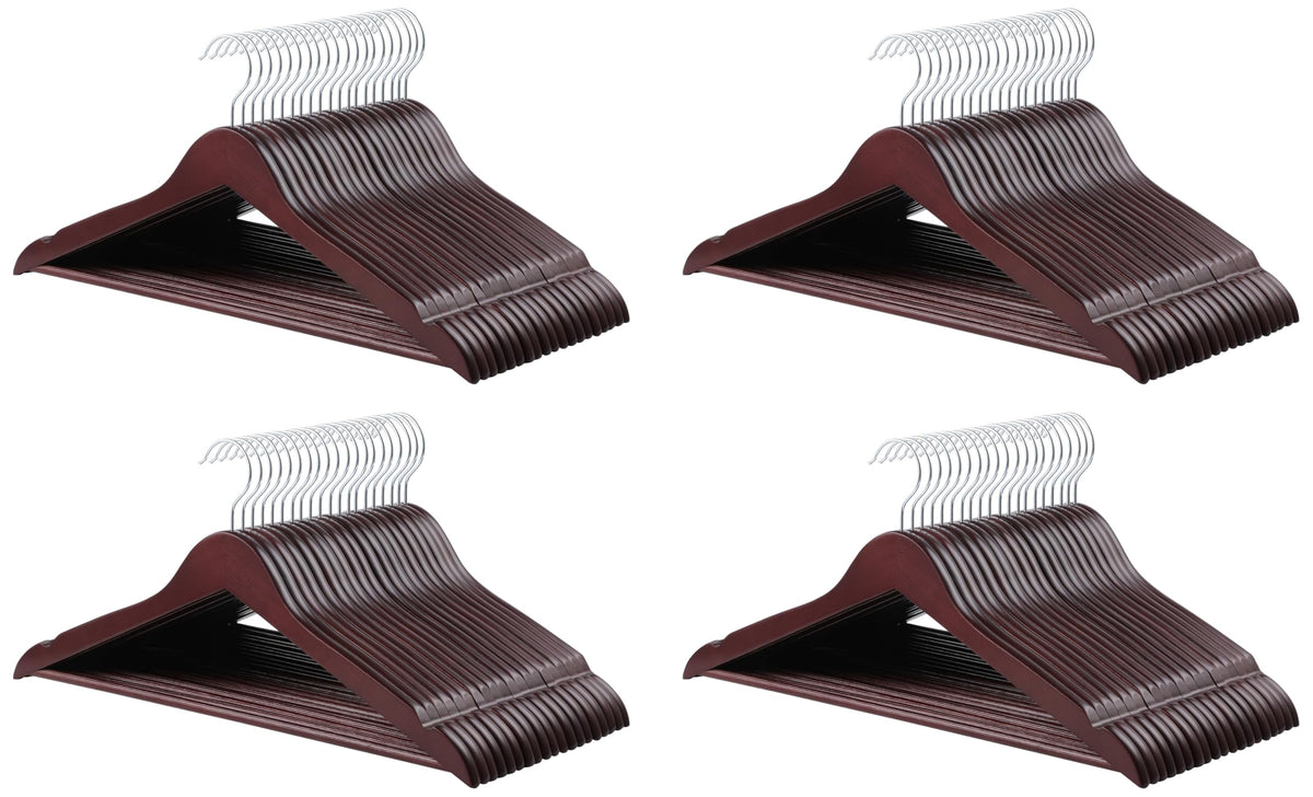 Amazon Basics Wood Suit Clothes Hangers for Closet Organizer, Natural, 30-Pack