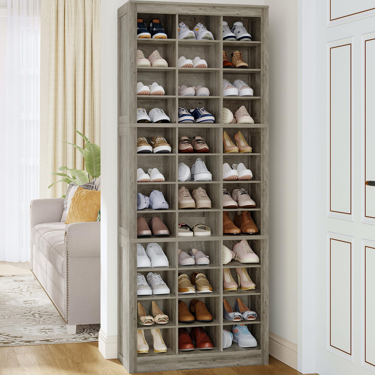 Hzuaneri Shoe Storage Cabinet, 36 Pairs Free Standing Closet Organizer