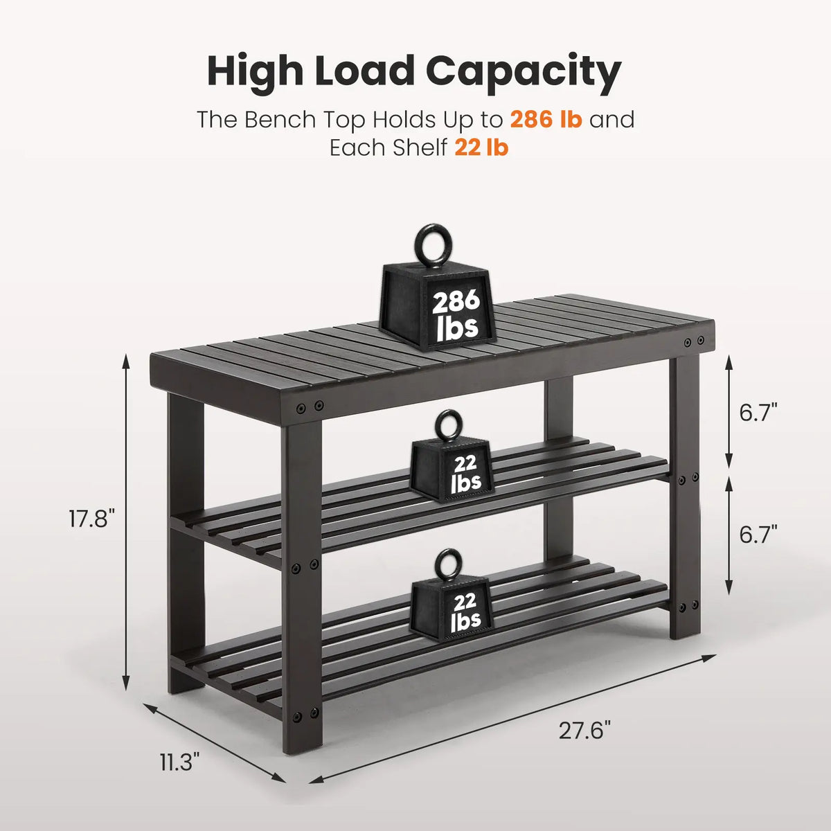 【Deal】3-Layer Natural Bamboo Rectangle Shoe Rack Organizer for Shoe Organization, Sturdy Freestanding Floor Cabinet-Rack, 286lb Max Capacity, 11.3x27.6x17.8in, Easy to Clean, Includes Instructions & Installation Aid, Ideal for Entryway, Bedroom