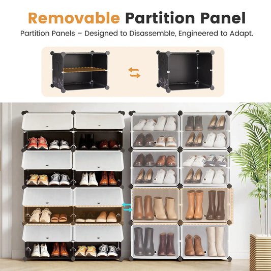 Sweetcrispy Plastic Shoe Rack - Durable Storage Rack, Room Storage Organizer Shelf for Hallway, Entryway, Closet