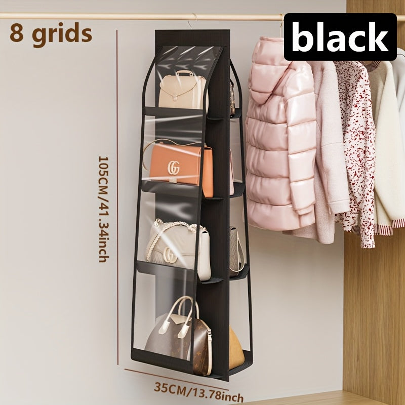 Foldable WALL-MOUNTED Hanging Storage Shelf with Oxford Cloth - Space-Saving Suitable for Home Wardrobe, Bedroom, Entryway - Foldable Hanger for Handbags, Wallets, Purses, Wallet Holder, Fabric Shelf System