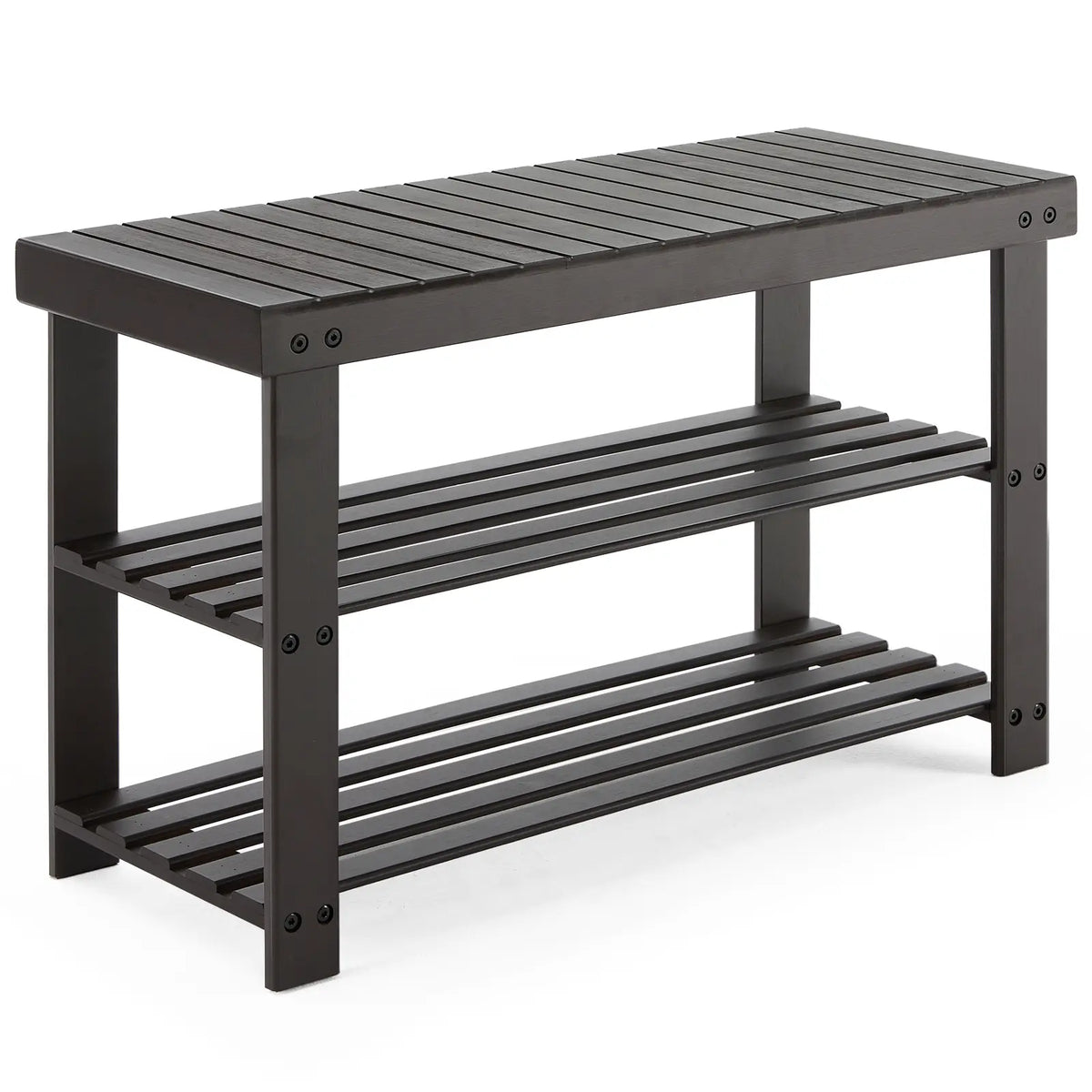 【Deal】3-Layer Natural Bamboo Rectangle Shoe Rack Organizer for Shoe Organization, Sturdy Freestanding Floor Cabinet-Rack, 286lb Max Capacity, 11.3x27.6x17.8in, Easy to Clean, Includes Instructions & Installation Aid, Ideal for Entryway, Bedroom