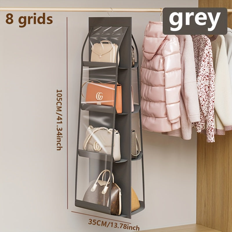 Foldable WALL-MOUNTED Hanging Storage Shelf with Oxford Cloth - Space-Saving Suitable for Home Wardrobe, Bedroom, Entryway - Foldable Hanger for Handbags, Wallets, Purses, Wallet Holder, Fabric Shelf System